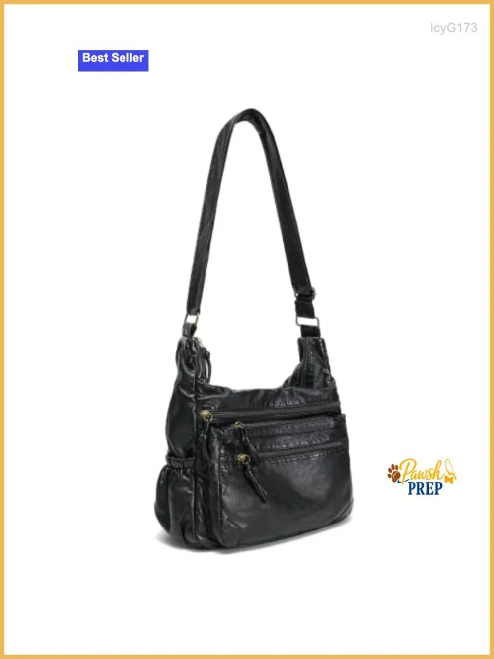Women's Soft Faux Leather Hobo Shoulder Bag with 9 Pockets, Adjustable